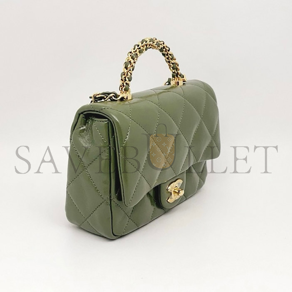 Ch*el master Ch*el mini flap bag with top handle as5032 (19*14*8cm)